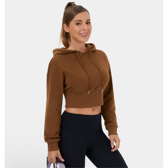 Halara Crop Fleece Sweatshirt Size M - Picture 9 of 11